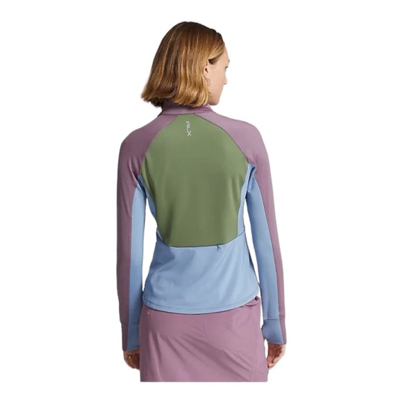RLX Ralph Lauren - Color-Blocked Jersey Full-Zip Jacket - Green / Blue / Mauve - Picture 9 of 13